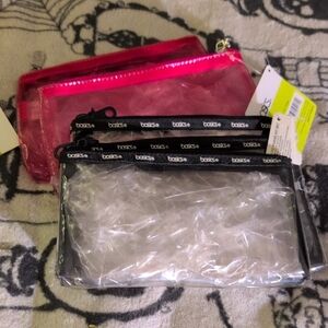 Popular Basics Red and Black Cosmetic Bags